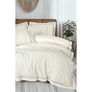 Juego de Funda Nórdica Doble de Algodón Inborn con Banda, Tamaños King y Twin, Satén con Diseño de Café para Ropa de Cama de Hogar y Hotel - Product Image 1
