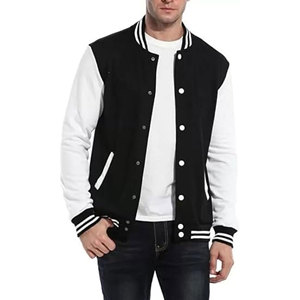 Elegante chaqueta universitaria de invierno para hombre, chaqueta de bombardero con mangas de cuero y cuerpo de lana, ropa informal o uso al aire libre Unisex - Product Image 1