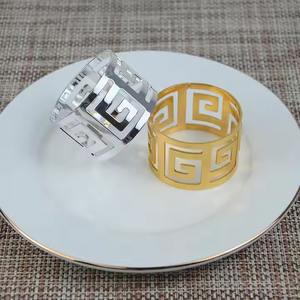 Gold Textured Triangle Napkin Rings <b>Stainless</b> <b>Steel</b> <b>Table</b> Decor for Weddings Home Parties Stocked Metal Napkins Set - Product Image 6