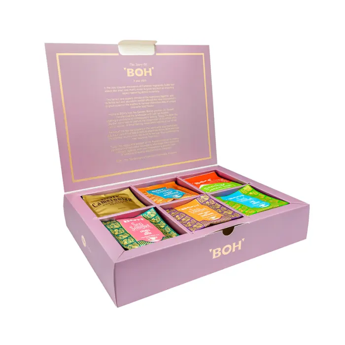 Unique Aromas Flavours Black Tea Malaysia Manufacturer Tea Elegant Classic Gift Box Signature BOH Teas With 48 Teabag Sachets