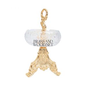 Luxury Crystal <b>Ashtray</b> with Ornate Solid Brass Base - Product Image 3