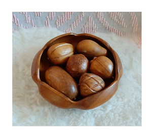 Cuenco de madera de acacia con forma de hoja hecho a mano al mejor precio cuencos de frutas personalizados cuenco de plato de madera rústico - Product Image 3