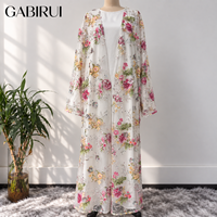 Ensemble 2 pièces pour femmes musulmanes, kimono ouvert, broderie perlée, abaya de luxe Dubaï, sequins floraux, tendance, mariage, fête, EID De Luxe