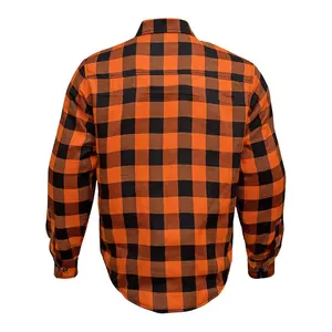 Chemise de flanelle renforcée en aramide pour hommes Veste de sécurité pour moto avec design à carreaux, protection blindée CE - Product Image 6