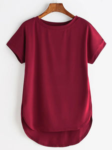 New <b>womens</b> basic <b>t</b> <b>shirts</b> with round hems short sleeves and cotton curves that are customizable for <b>womens</b> <b>shirt</b> short sleeved - Product Image 4
