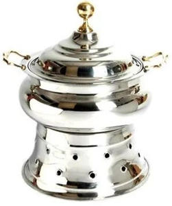 จานเสิร์ฟพร้อมฝาปิดสำหรับร้านอาหารบ้านและเครื่องครัวอาหารจานเสิร์ฟสีเงิน - Product Image 1
