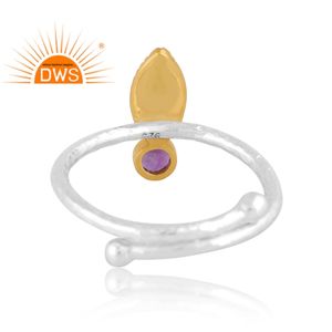 Bague en argent sterling fin de meilleure qualité, améthyste naturelle, pierre précieuse empilable, fabricant de bijoux personnalisés - Product Image 4