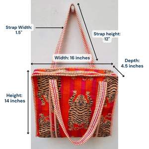 Sac fourre-tout matelassé bohème tendance |   Sac à bandoulière léger pour femme en coton fait main, doublure écologique, idéal pour l'été et les voyages, avec fermeture éclair - Product Image 5