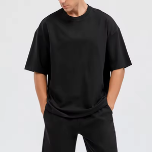 Camiseta de Verano Casual 100% Algodón para Hombre, Logotipo Personalizado, Talla Grande, Hombros Caídos, Cuello Redondo, Manga Corta - Product Image 1