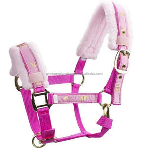 Meilleure vente en Inde fabricant de couleurs vives Nylon cheval licou avec muserolle et couronne de rembourrage en polaire de vison multicolore - Product Image 6