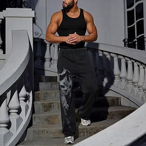 Baggy Fit Sweat Pants, Trendy Oversized <b>Trousers</b> With Adjustable <b>Drawstring</b> Waist Comfortable Fit Baggy Sweat Pants - Product Image 3