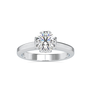 Bague en diamant taillé rond de 1.20 carats cultivée en laboratoire tendance classique bijoux de fiançailles et de mariage en or jaune 14 carats pour les fêtes - Product Image 1