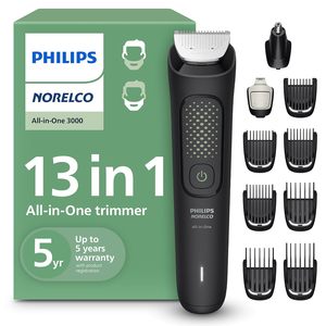 Tondeuse à barbe et cheveux tout-en-un Norelco série 3000, 13 accessoires, lames en acier inoxydable, 8 réglages de longueur - Product Image 4