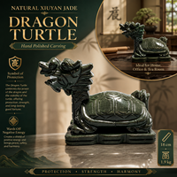 Vente en gros de tortue dragon en jade Xiuyan, cristal naturel, ornement spirituel sculpté, pièce décorative polie artisanale
