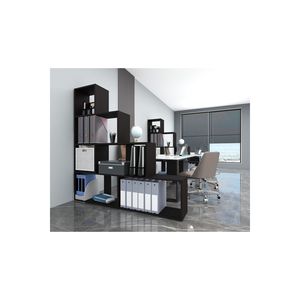 Scala Modern Design Chipboard 6-Shelf <b>Black</b> <b>Bookcase</b> Ladder Shelf Multipurpose Home Furniture Living Room Handcrafted Turkish - Product Image 2