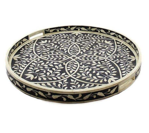 Bandeja de Servir con Incrustaciones de Hueso, Venta Directa de Fábrica, Artesanía de Alta Calidad para Decoración del Hogar, el Mejor Diseño de la India - Product Image 2