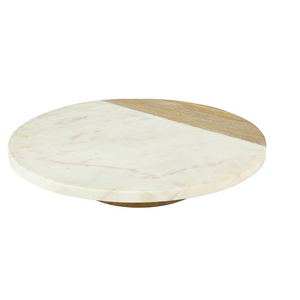Mármol y madera Lazy Susan Creative Modern Cake Herramienta de cocina Madera natural y mármol de alta calidad Lazy Susan - Product Image 6