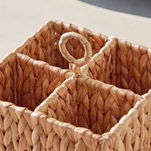 Eco-Friendly Handwoven <b>Square</b> Water Hyacinth Utensil Caddy - Stylish Kitchen Storage Organizer - Product Image 4