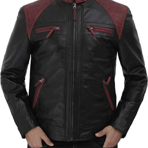 Chaqueta de Cuero para Hombre al por Mayor, Estilo Motociclista | Abrigo de Moda de Cuero Genuino | Logotipo Personalizado, Fabricante OEM ODM, Suministro - Product Image 3