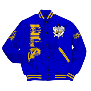Sigma Gamma Rho 1922 Heritage Varsity Letterman Jacket Classic SGRho Greek Apparel Royal Poodle Edition - Product Image 4