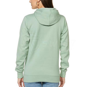 Sudaderas Casuales de Algodón 100% para Mujer al por Mayor, Transpirables, de Color Liso, con Capucha, Logotipo Frontal Personalizado, para Uso Invernal, Hechas de Felpa - Product Image 3