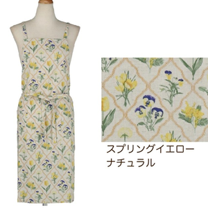 ผ้ากันเปื้อนผ้าฝ้ายลายดอกไม้85ซม. ปรับได้ผูกด้านหน้าได้5ลาย - Product Image 1