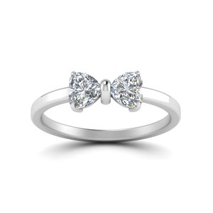 Compra anillo de pajarita de Plata de Ley 925 con diamante de doble corazón joyería de fiesta de compromiso de boda de moda o regalo anillos de moda - Product Image 3