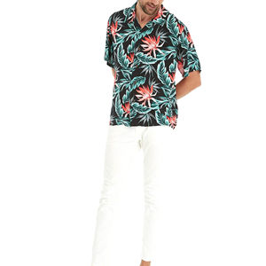 Camisa de Playa de Manga Corta con Cuello en V para Hombre, Tejida, Ecológica, de Secado Rápido, Estilo Hawaiano, Precio Económico, Personalizada OEM 2026 - Product Image 6