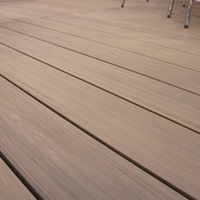 Platelage composite européen 18mm en bois de teck et en plastique Revêtement de sol moderne anti-eau en WPC Jardins extérieurs Parcs comportant du bambou et du noyer