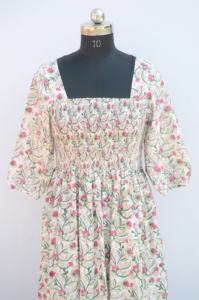 Vêtements ethniques indiens de styliste pour femmes, robe Maxi d'été en coton à imprimé bloc de main, cadeau pour elle - Product Image 2