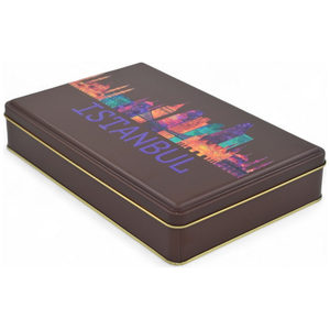 Caja de Regalo Rectangular de Metal, Diseño Personalizado Kontensan, Impresa, 170x260x45 mm, Marrón Mate, Grado Alimenticio, Turquía - Product Image 5