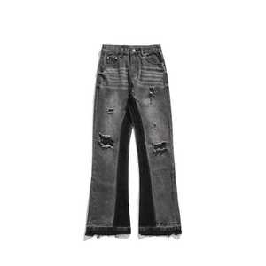 Pantalon slim déchiré pour homme américain, design pattes d'éléphant, jean skinny, pantalon évasé - Product Image 6