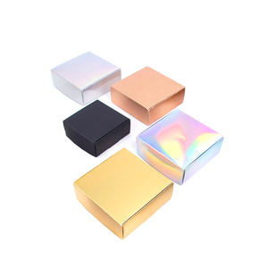 Cartón Kraft dorado y plateado láser, caja de regalo de cartón de embalaje en blanco y negro, caja de jabón compatible con impresión de logotipo de tamaño personalizado - Product Image 1