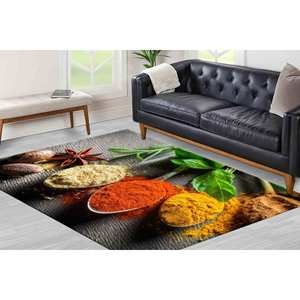 Vibrant Spices Printed Rug: Dining Room, Modern, Non-Slip,Chenille Rug - Product Image 2
