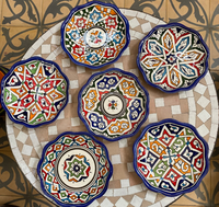 Assiettes d'apéritif en céramique peintes à la main colorées décoration de la maison apéritif marocain, servant des plats peints à la main personnalisés à la main