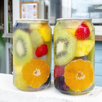Réalisé en usine de haute qualité 250ml 300ml 500ml boîte transparente en PET avec couvercle facile à ouvrir pour soda boisson peut gâteau crème glacée