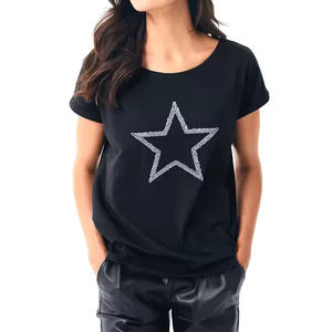 Femmes été décontracté haute rue coton T-Shirt respirant unisexe coupe ample Logo personnalisé imprimer nouveau meilleur Design Polyester/coton - Product Image 1