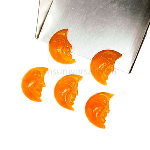 Carnelian Natural Carnelian Crescent <b>Moon</b> Face Hand Carved Gemstone Briolette for Jewelry Making Carnelian Half <b>Moon</b> Charms Bulk - Product Image 2