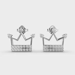 Boucles d'oreilles à motif de feuilles en or rose et diamant inspirées de la nature Accessoire élégant pour les célébrations du printemps pour l'approvisionnement en gros - Product Image 2