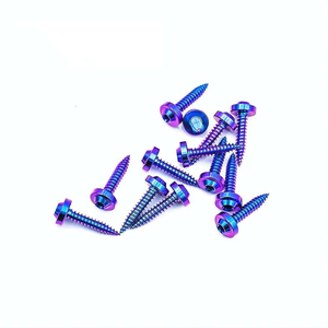 GR5 Titanium Alloy Metric Grade 8 <b>Pan</b> <b>Head</b> DIN M4 Self-Tapping <b>Screw</b> Blue Anodized <b>Black</b> for Motorcycle - Product Image 1