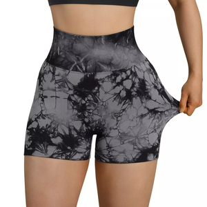 Venta al por mayor Mujeres Entrenamiento Yoga Shorts Cintura Alta Booty Push Up Gym Shorts Scrunch Fruncido Levantamiento de glúteos Deportes Pantalones cortos - Product Image 4
