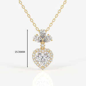 จี้เพชรทรงหัวใจเพาะเลี้ยงในห้องปฏิบัติการ ทอง 14K เครื่องประดับแฟชั่นพร้อมเสน่ห์ระดับพรีเมียม - Product Image 2