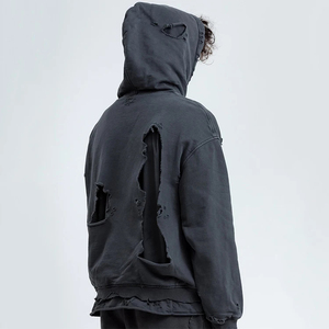 Sudadera con Capucha para Hombre, Estilo Vintage, Desgastada, Talla Grande, Personalizada, de Felpa Francesa, Impermeable, Transpirable, Venta al Por Mayor OEM - Product Image 2