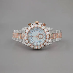 Hip Hop Stylish Moissanite Diamond Quartz Watch VVS Clarity with Steel <b>Band</b> Luxury Fashionable <b>Wrist</b> Jewelry for Everyone - Product Image 3