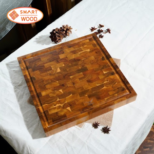 Tabla de cortar de teca de grano final SMARTWOOD de grado chef, gruesa, cuadrada, para charcutería - Product Image 5