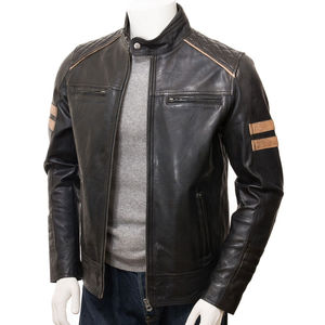 Chaqueta Bomber de Cuero de Pescado para Hombre, Hecha a Mano, de Lujo, al por Mayor, con Capucha, Bordado Personalizado en Lona Suave, Transpirable, Estilo Urbano - Product Image 1