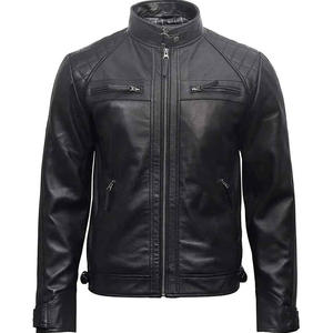 Temporada de invierno 2025, chaqueta de cuero negro genuino de piel de oveja de alta calidad, ropa informal duradera para hombres, cálida chaqueta de cuero puro - Product Image 5