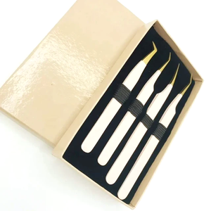 Gratis Personalizar Logo Extensión de pestañas Volumen Pinzas de pestañas fabricantes Maquillaje Pinzas de acero inoxidable - Product Image 2