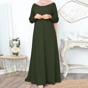 Vestido modesto islámico árabe bonito para mujer patrón sólido Abaya Khimar manga de murciélago Burqa caftán bata rezar ropa de Turquía - Product Image 5