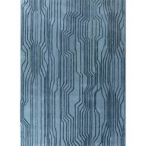 Alfombras Clásicas de Lana Azul Hechas a Mano, Tra-13011, para Sala de Estar, Pasillo, Alfombra Rectangular de 10 mm con Rayas de Diamantes, Hechas a Mano - Product Image 1